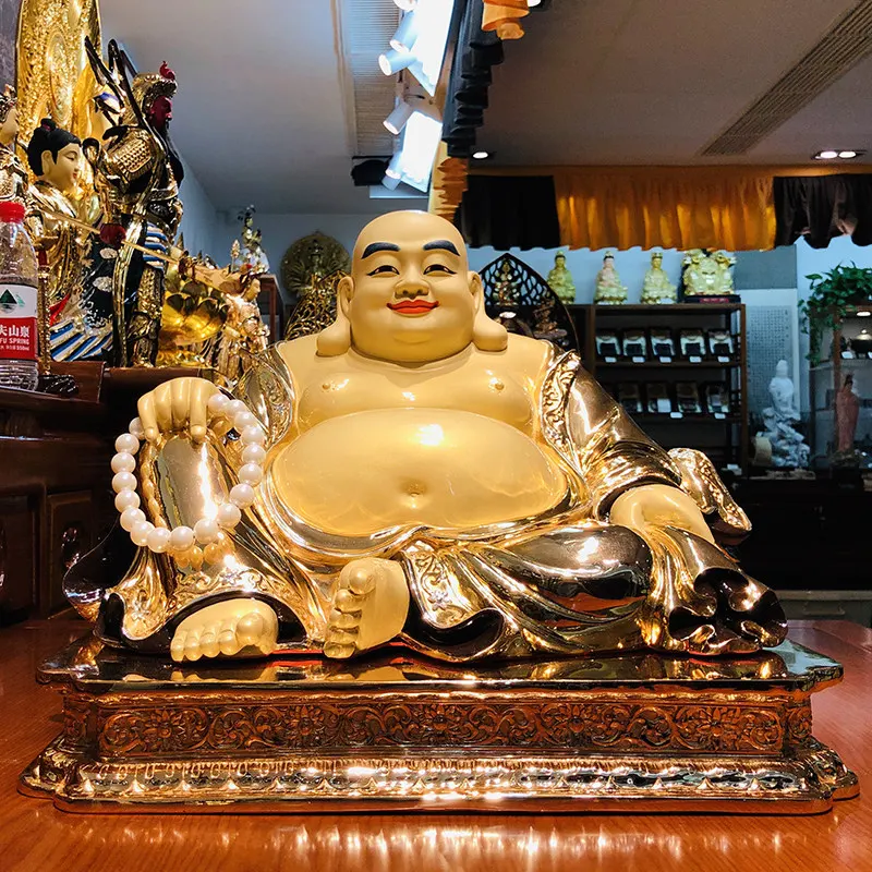 42CM镀金纯铜弥勒佛像