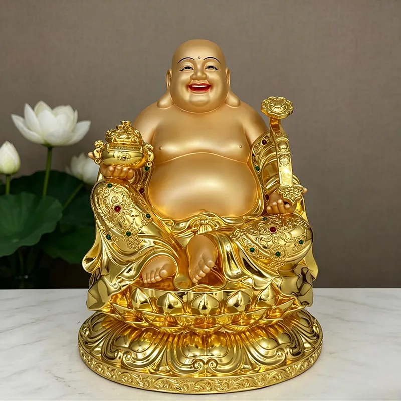 黄铜笑佛雕像大肚弥勒招财