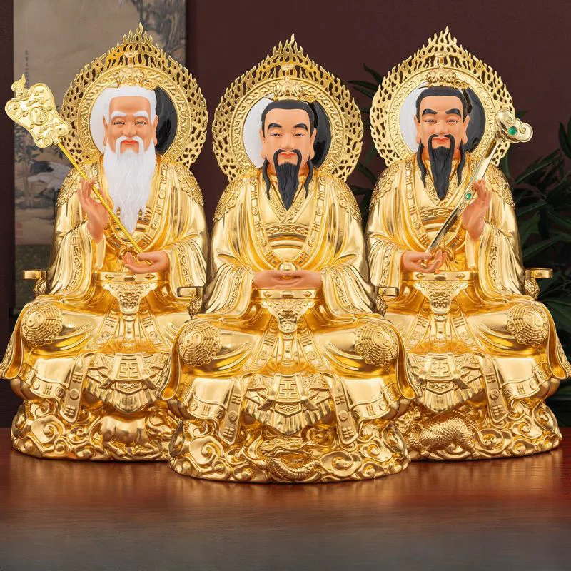 寺庙神社黄铜三清佛像套装