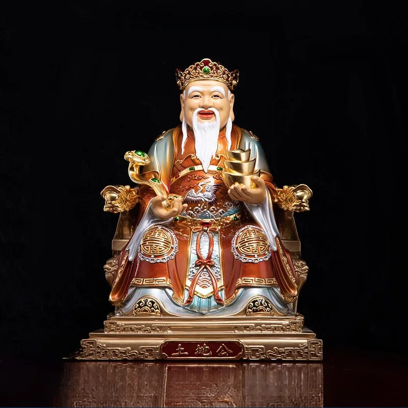 豪华鎏金彩绘福德正神屠帝公像