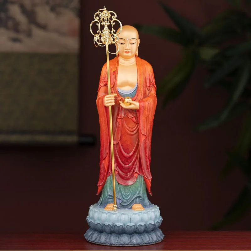 优质黄铜地藏法杖立像