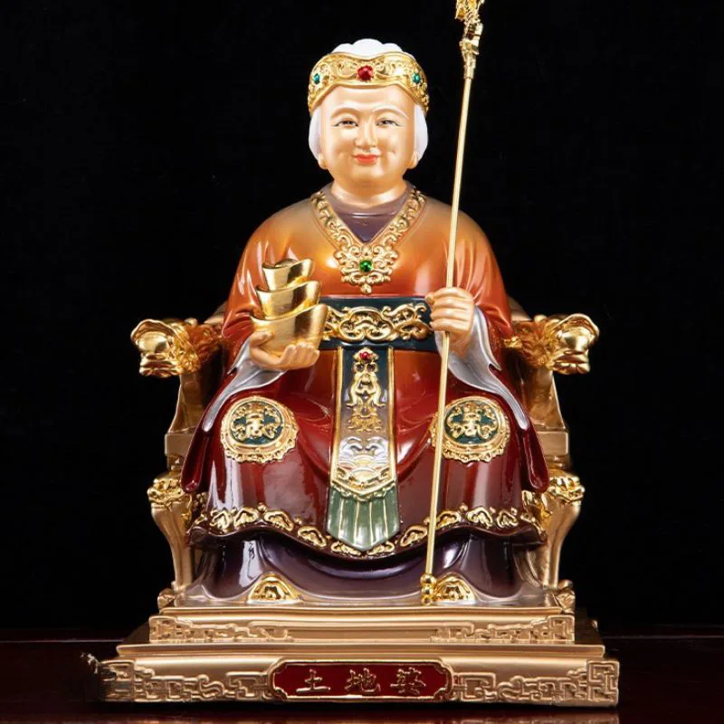 精制黄铜御杖福德娘娘像