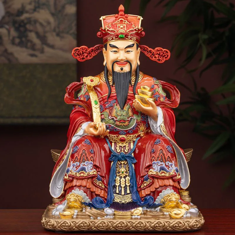 如意元宝坐比干黄铜财神爷